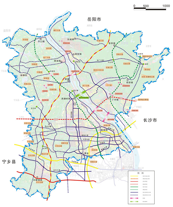 望城县“十二五”公路网规划示意图